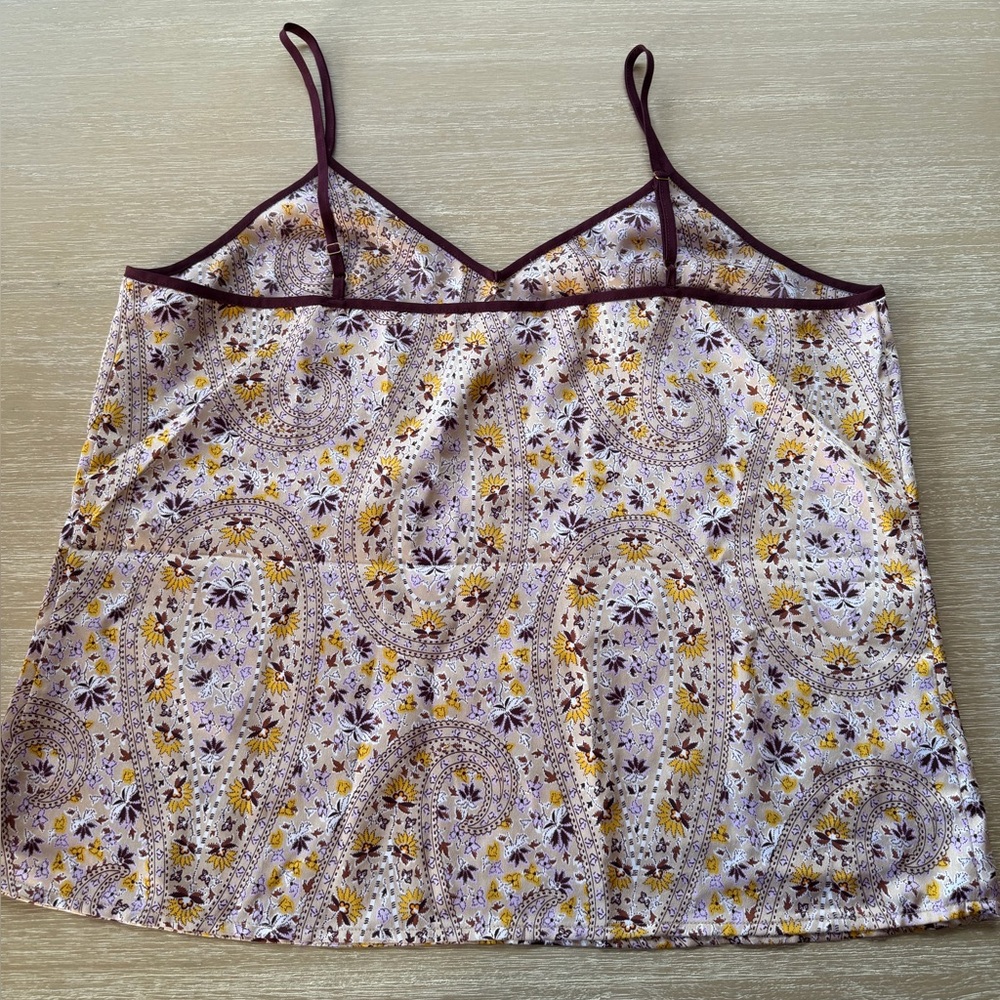 Ann Taylor Purple and Yellow Floral Sleepwear Set Pajamas (Top and Bottom) L - Picture 3 of 10